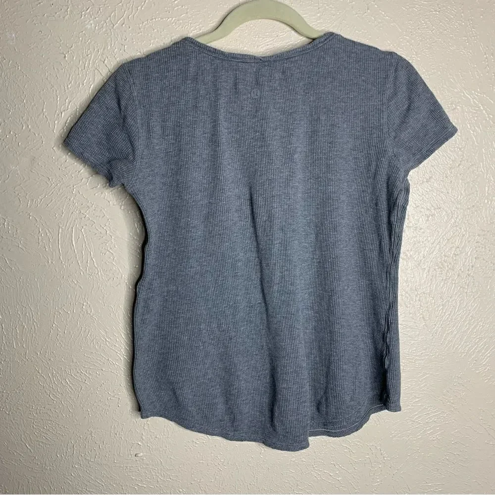 Lululemon Love Crew Short Sleeve‎ Cotton Waffle Knit Top gray